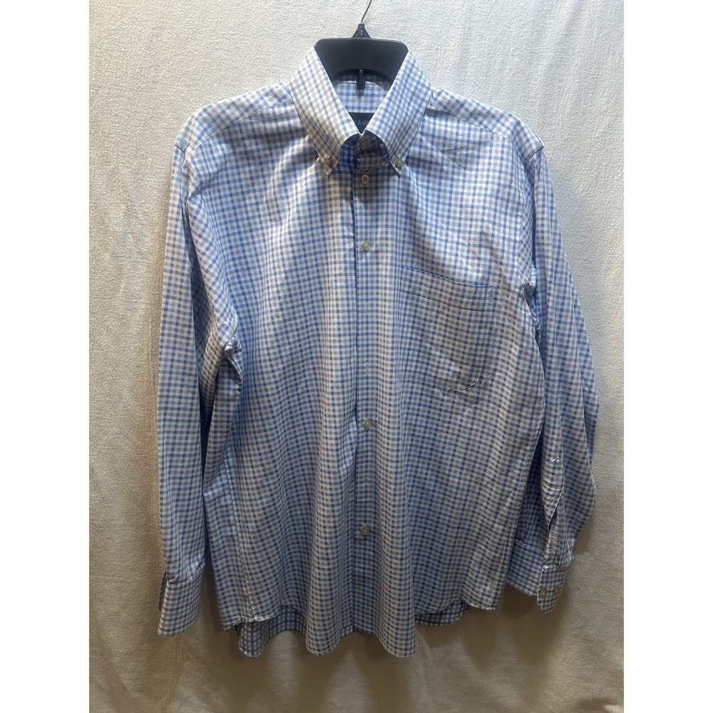 Scott Barber Men's Long Sleeve Button-Up Blue Plaid Size M